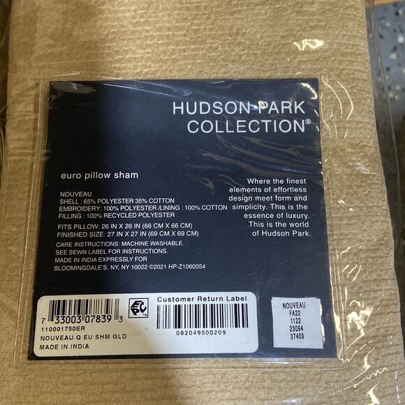 HUDSON PARK COLLECTION NOUVEAU Q EURO SHAM, GOLD - Picture 3 of 3